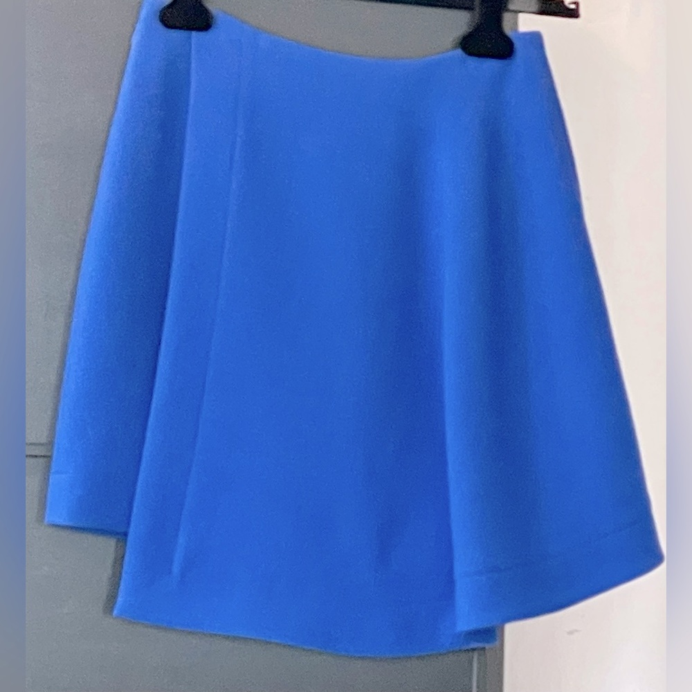 Balenciaga miniskirt asymmetrical with hidden zipper closure sz 36/S Blue NWT